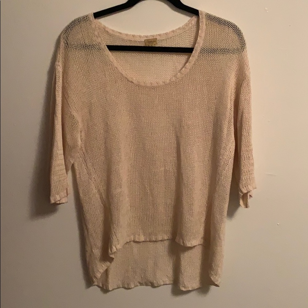Linen and silk knit sweater